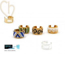 Adjustable Gold-Plated Miyuki Bead Ring | Boutique Charlotte