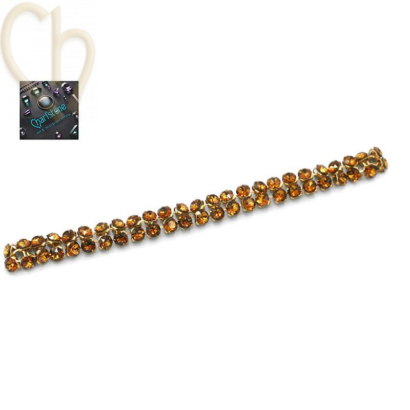 Austrian Crystal Mesh 2 rangs Topaz – bande de cristaux scintillante pour bijoux et accessoires