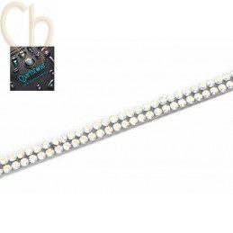 Swarovski Crystal Mesh 2 Rows – Crystal AB | Boutique Charlotte
