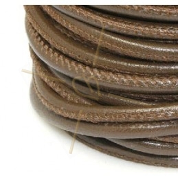 Leather round 4mm Chocolat