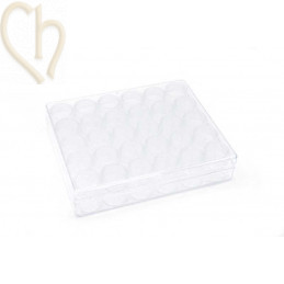 Kralen opbergdoos met 30 potjes met schroefdeksel