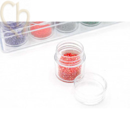 Kralen opbergdoos met 30 potjes met schroefdeksel