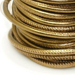Cuir rond 4mm Dark Gold