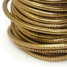 Leather round 4mm Dark Gold