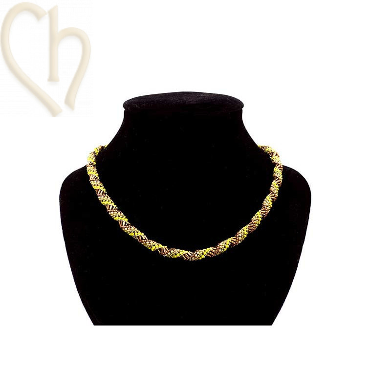 Necklace Spiral Technique Bronze Green