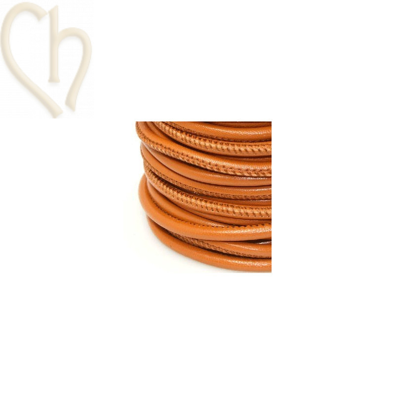 Cuir rond 4mm Light Orange