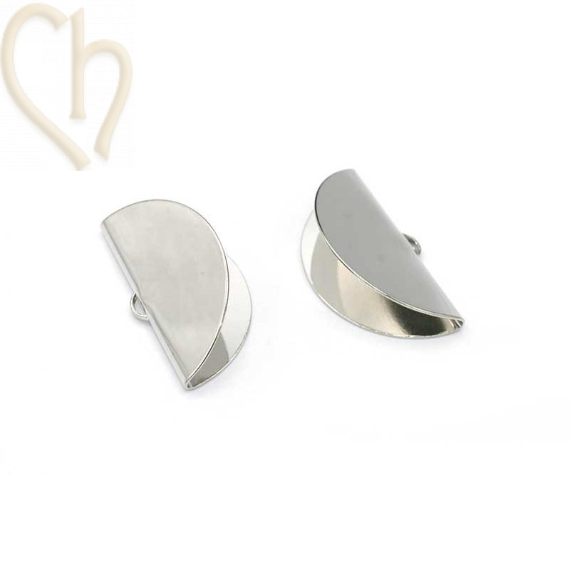 End cap Stainless Steel for weaving rocaille and Delica bracelets 28mm Rhodium or Gold Plated