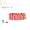 Armband Jubi peyote Fuchsia Gold