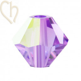 Preciosa Crystal Rondelle Bead 3mm Violet AB