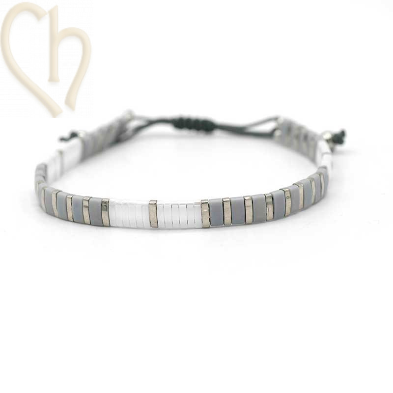 Kit bracelet with Miyuki Tila Grey