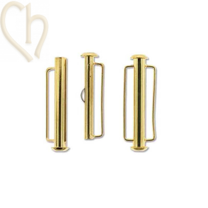 Fermoir coulissant 26,5mm Gold Plate ou silver plate pour bracelet tissage