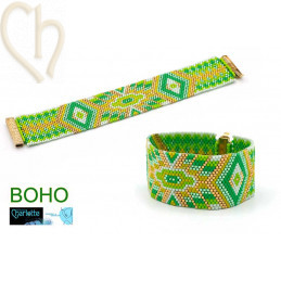 Armband BoHo peyote Green Peps