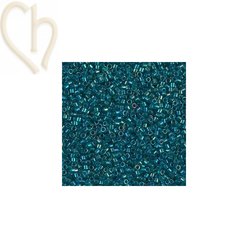 Miyuki Delica 11/0 Perles Emerald Lined Aqua AB - DB1764 | Boutique Charlotte