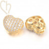 Charms Gold Plated Coeur 14mm avec strass