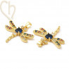 Charms Gold Plated Dragonfly 28mm with rhinestones