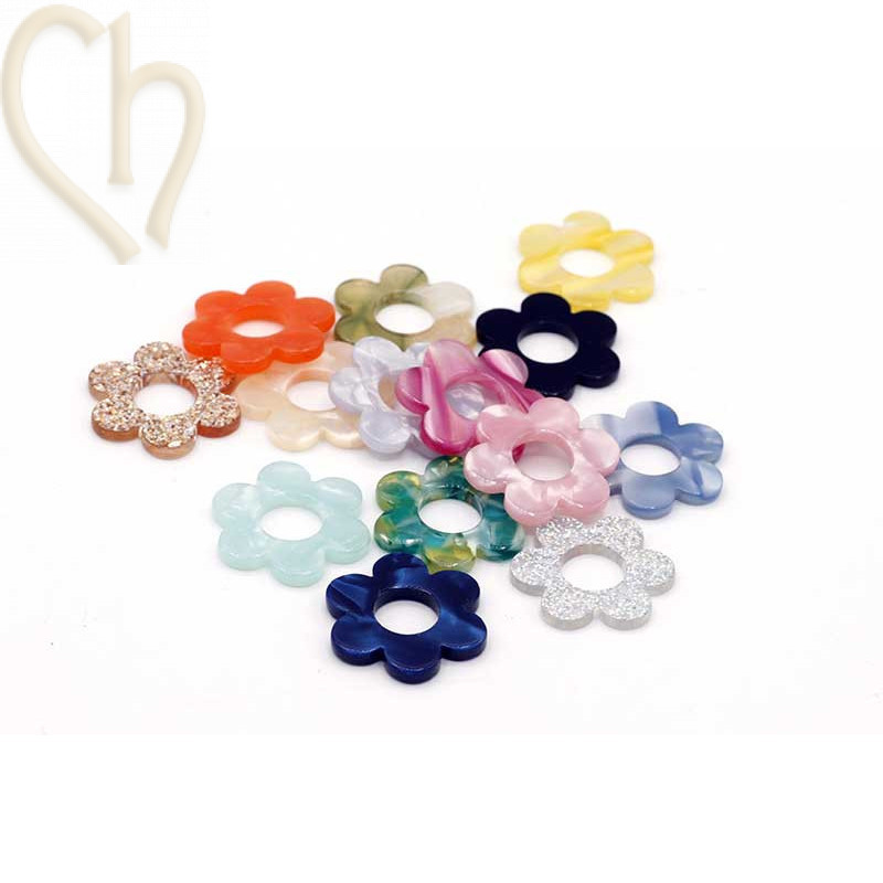 Pendentif Fleur Résine 9mm – Breloque