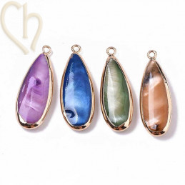 Charms Gold Plated goutte nacré 34mm