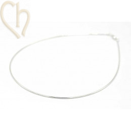 Anti-allergische Boa halsketting 42cm met karabijnslot