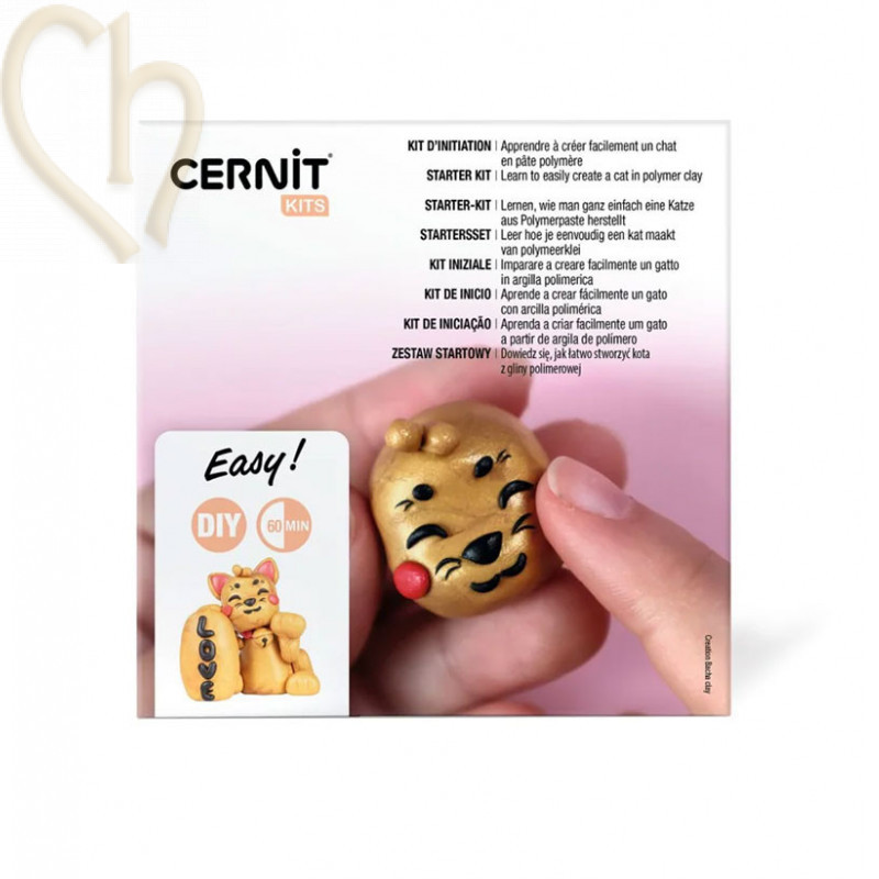 Cernit Starter Mini Kit Chat – kit créatif en pâte polymère