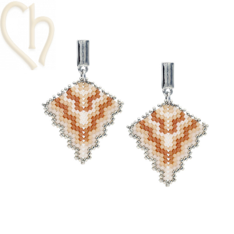 Earring Triangle peyote Beige