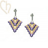 Boucles d'Oreille Triangle peyote Mauve