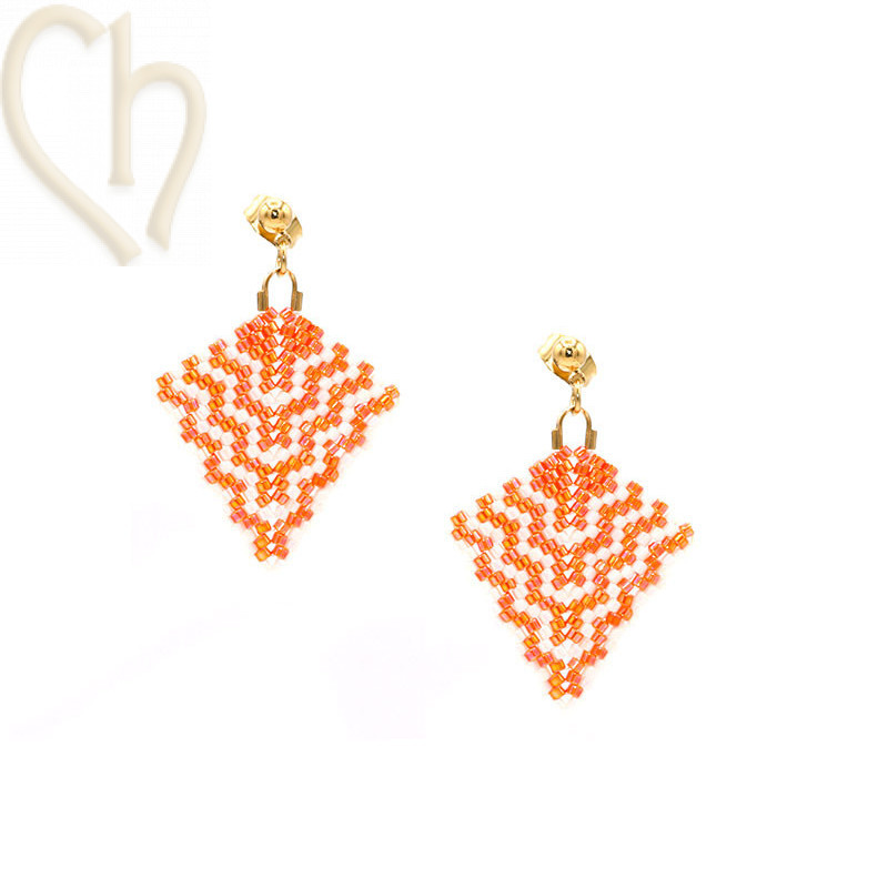 Earring Triangle peyote Orange
