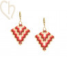 Oorbellen Triangle peyote Bordeau Rood