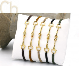 DIY Kit Macramé Armbandje met Beugel – Gold Plated Tabac | Boutique Charlotte