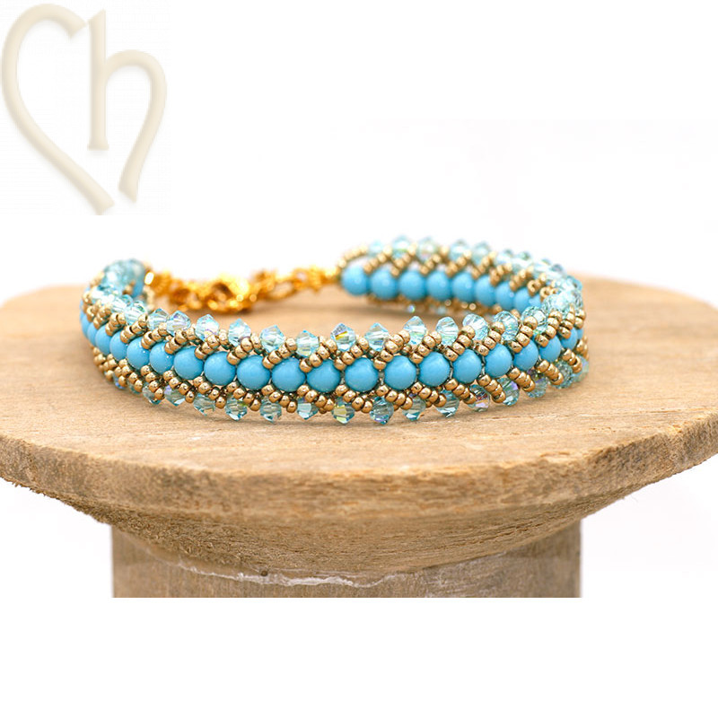 DIY Bracelet Kit Flat Spiral Stitch – Turquoise | Boutique Charlotte