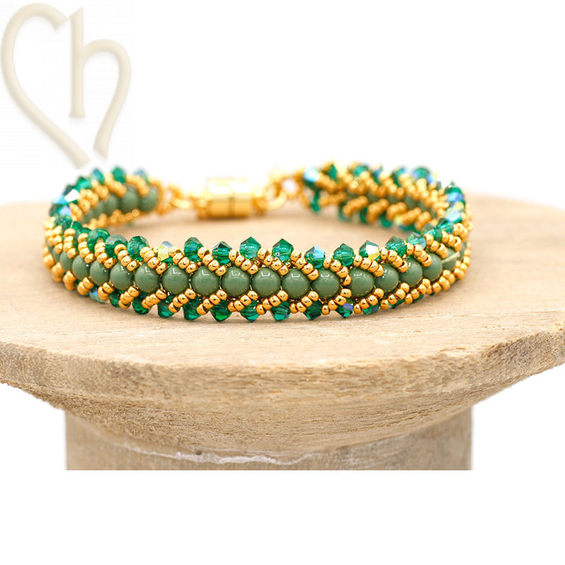 Kit DIY Bracelet Flat Spiral Stitch – Vert | Boutique Charlotte