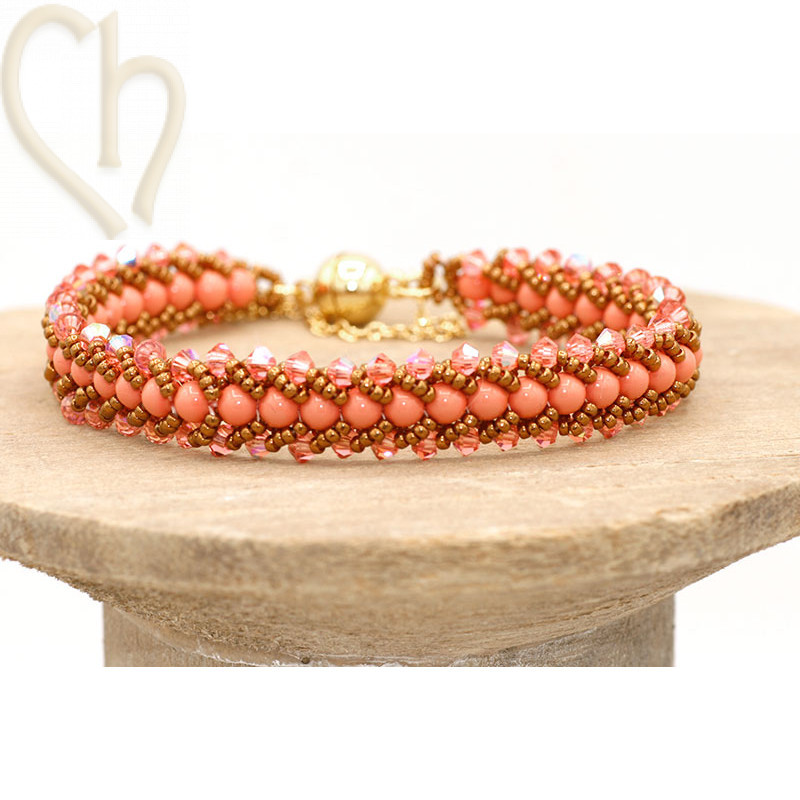 DIY Bracelet Kit Flat Spiral Stitch – Pink | Boutique Charlotte