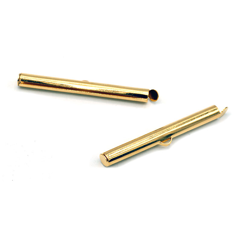 Slide Tube 40 mm Stainless Steel | Peyote Miyuki Gold