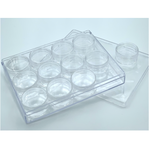 Kralen opbergdoos met 12 schroefpotjes – optimaal organiseren