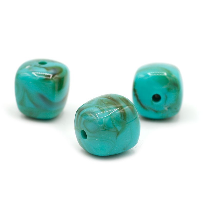 Perle acrylique carrée 17x16x16mm turquoise | Tendance été