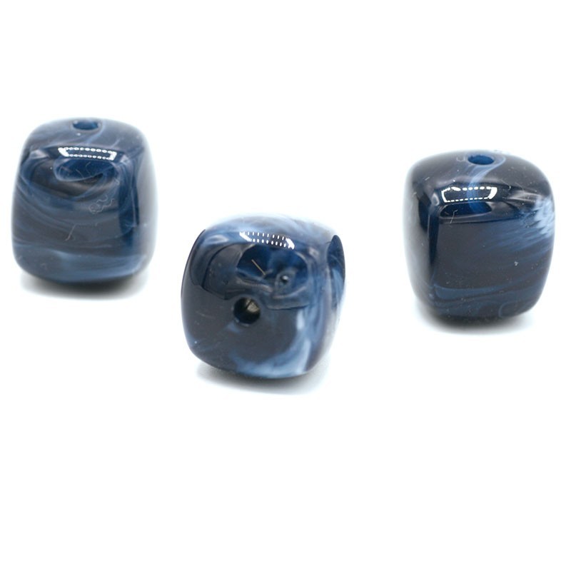 Perle Acryl carré 17x16x16mm - Marine