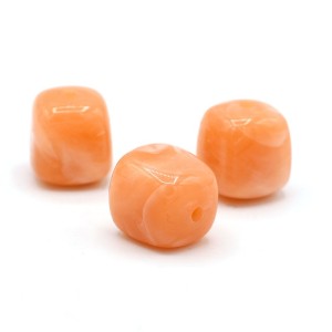 Acryl kraal vierkant 17x16x16mm Peach | Zomerse kralen