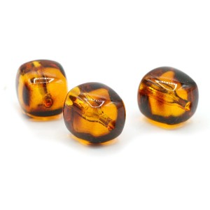 Acryl Bead square 17x16x16mm - Amber