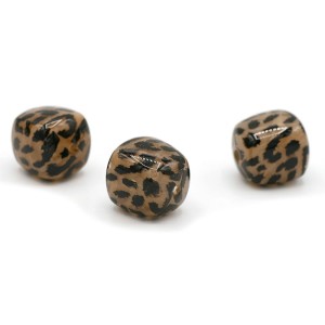 Perle Acryl carré 17x16x16mm - Leopard