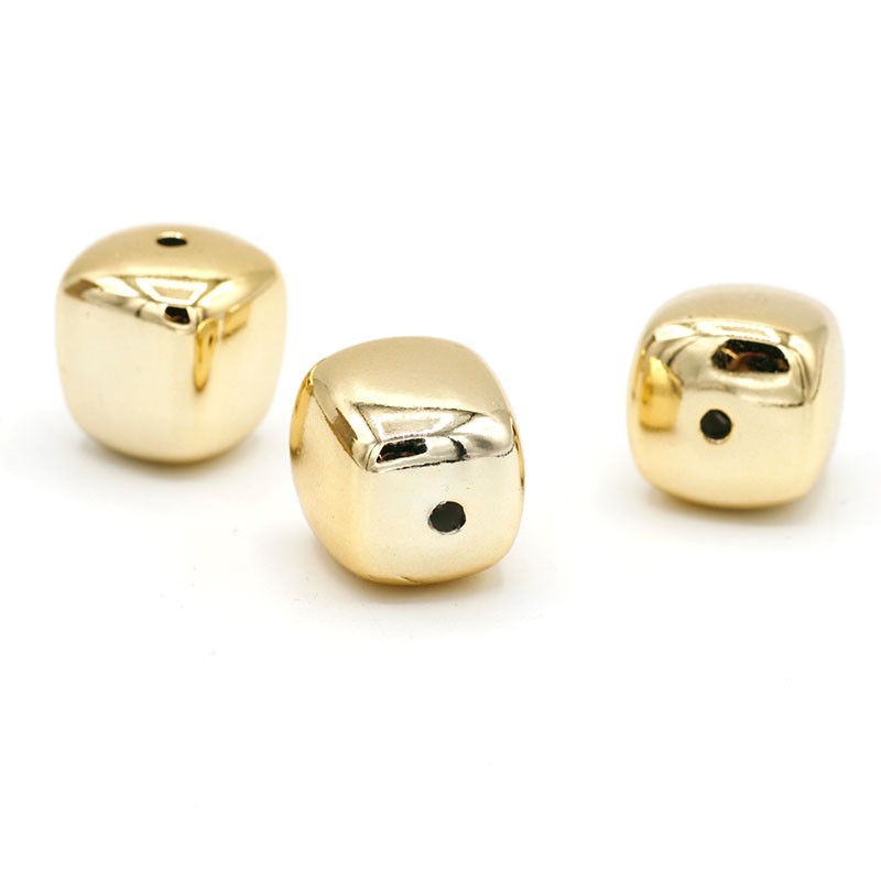 Perle acrylique carrée 17x16x16mm Gold | Tendance été