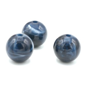 Perle acrylique ronde 14mm Marine | Tendance été