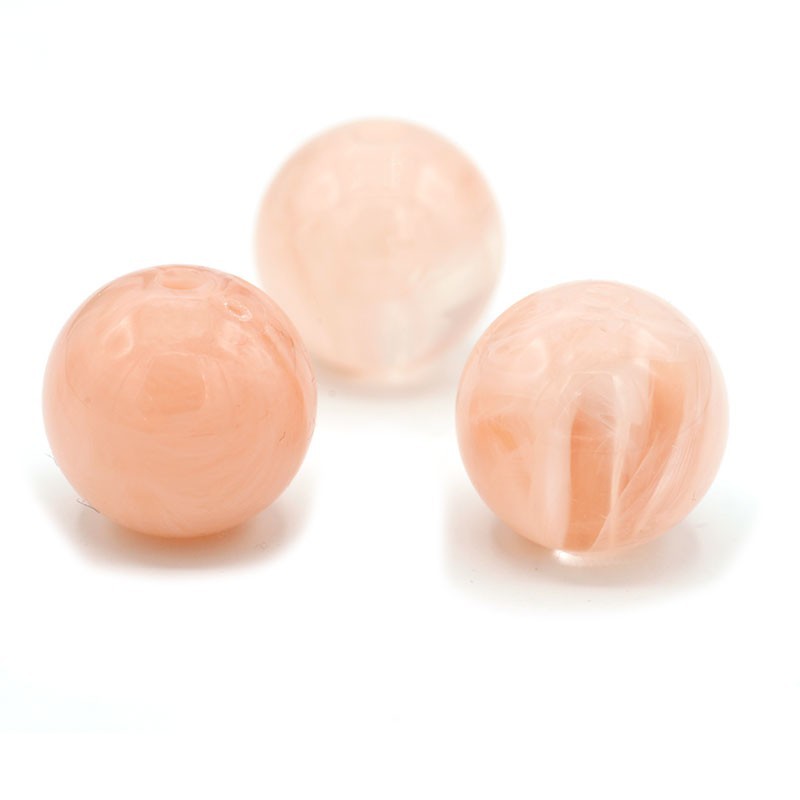 5 x Acryl kraal rond 14mm - Peach