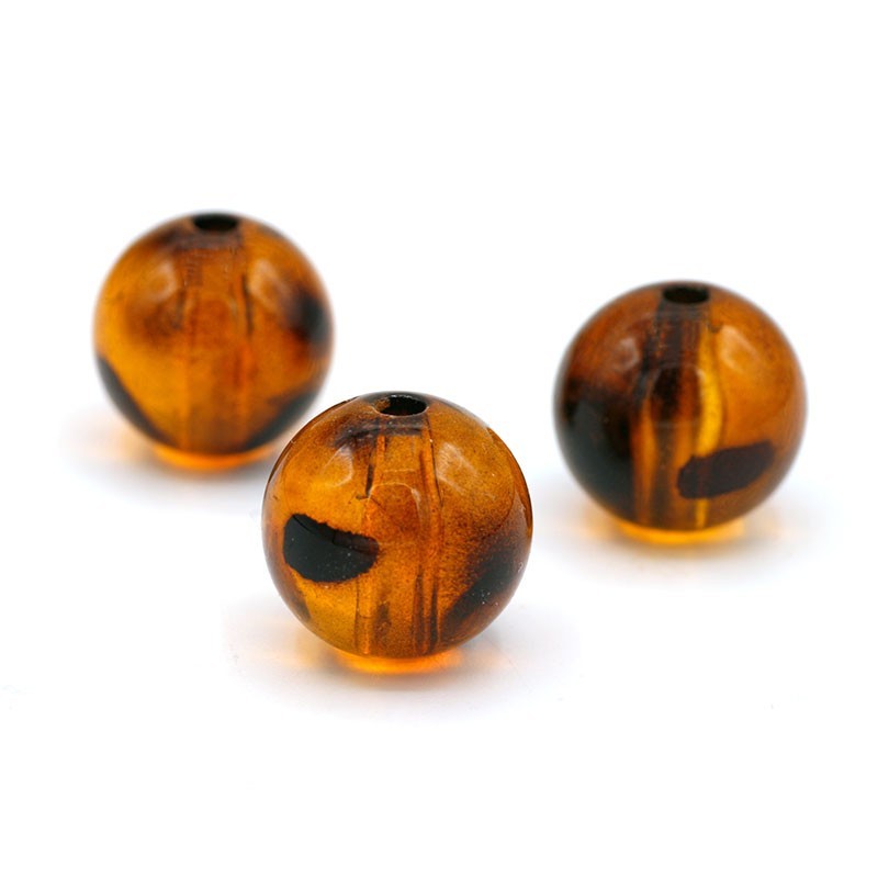 5 x Perle Acryl ronde 14mm - Ambre