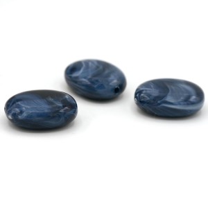 Oval Acrylic Bead 18x15mm Navy | Summer Jewelry Trend
