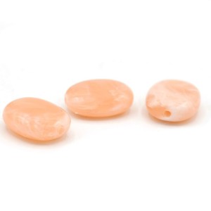 Acryl kraal plat ovaal 18 x 15mm - Peach | Zomerse kralen