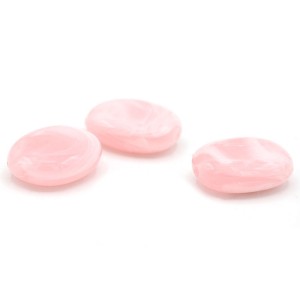 5 x Perle Acryl Platte ovale 18 x 15mm - Rose