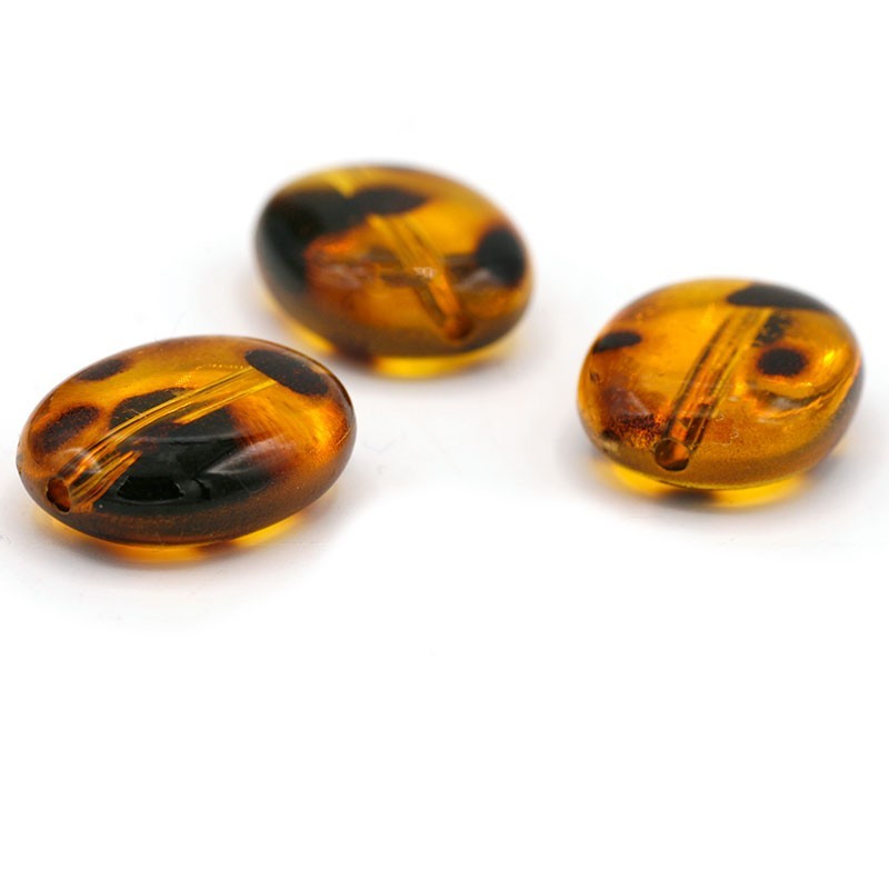 Perle acrylique Platte ovale  18 x 15mm Ambre | Tendance été
