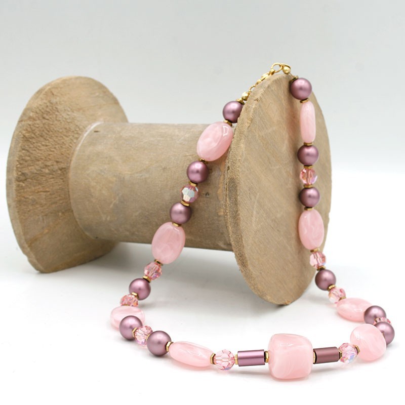 DIY Necklace Kit Rosé | Acrylic, Aluminium & Austrian Crystal