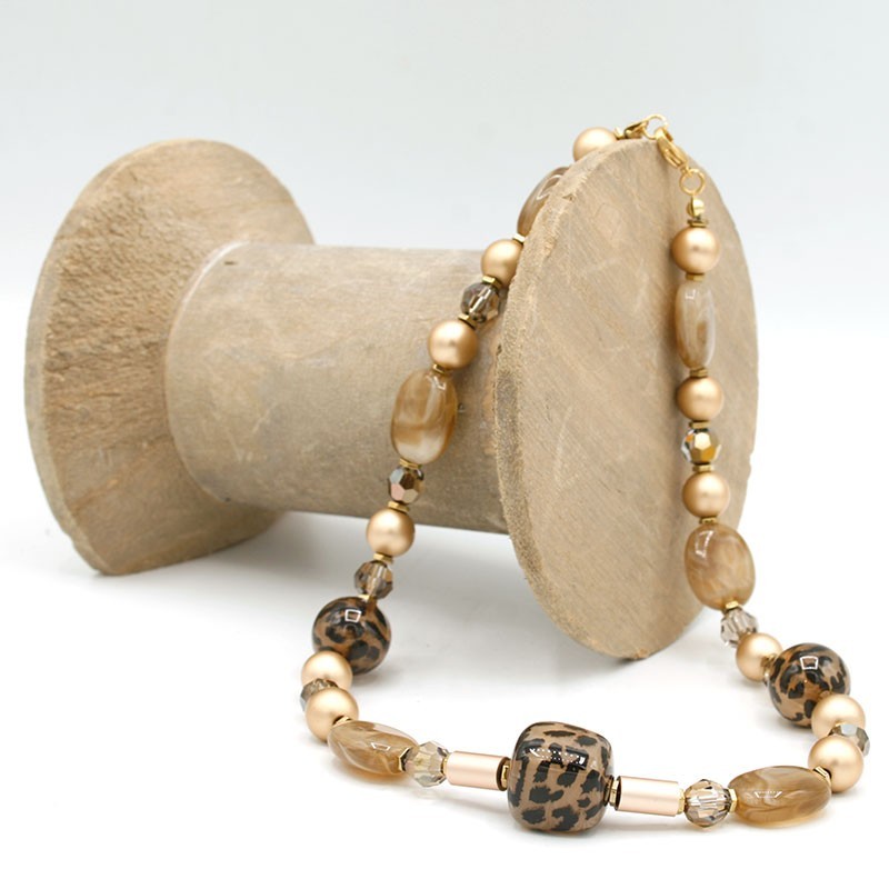 Kit DIY Collier Crème | Acrylique, Aluminium & Austrian Crystal