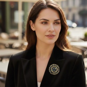 DIY Kit Lumina Brooch - Black Gold Swarovski & Miyuki