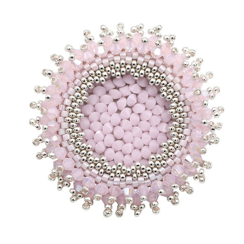DIY Kit Lumina Brooch - Pink Swarovski & Miyuki